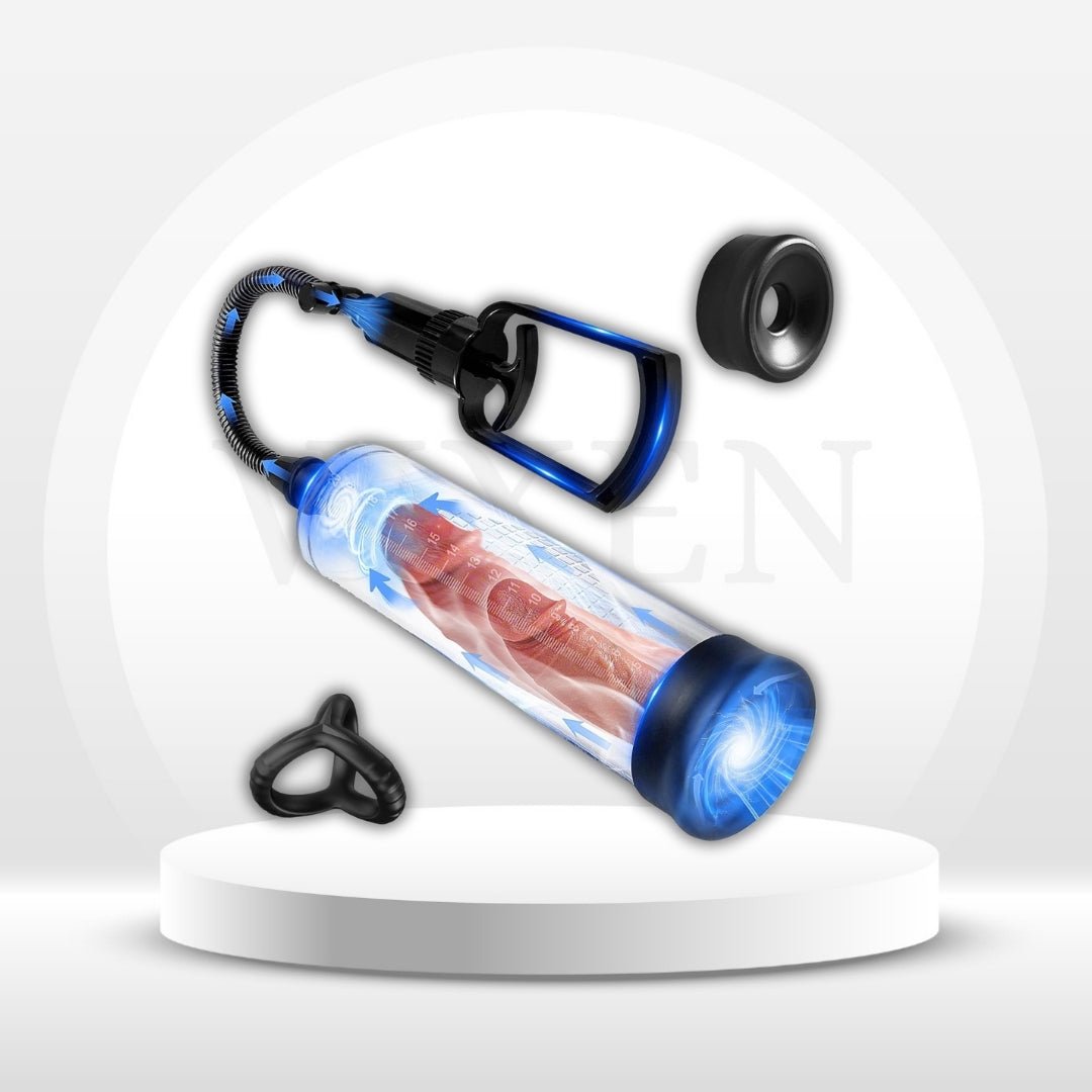 PullMaster Manual Penis Pump Extender | Clear Scale + 2 Sleeves - Vixen Adult Playroom