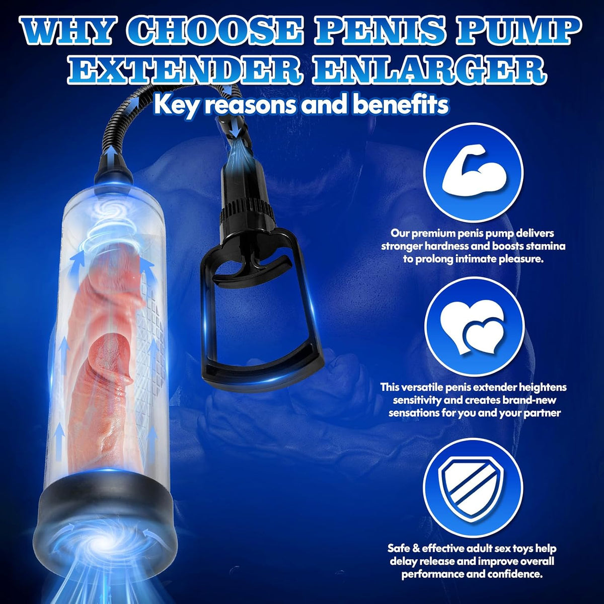 PullMaster Manual Penis Pump Extender | Clear Scale + 2 Sleeves - Vixen Adult Playroom