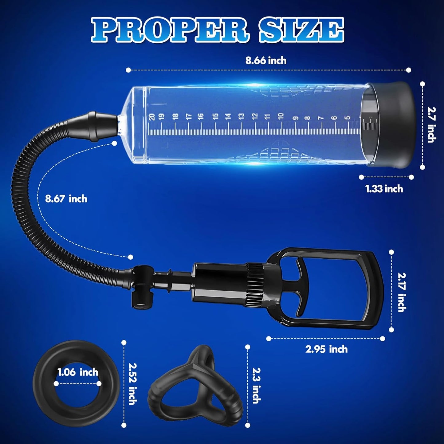 PullMaster Manual Penis Pump Extender | Clear Scale + 2 Sleeves - Vixen Adult Playroom