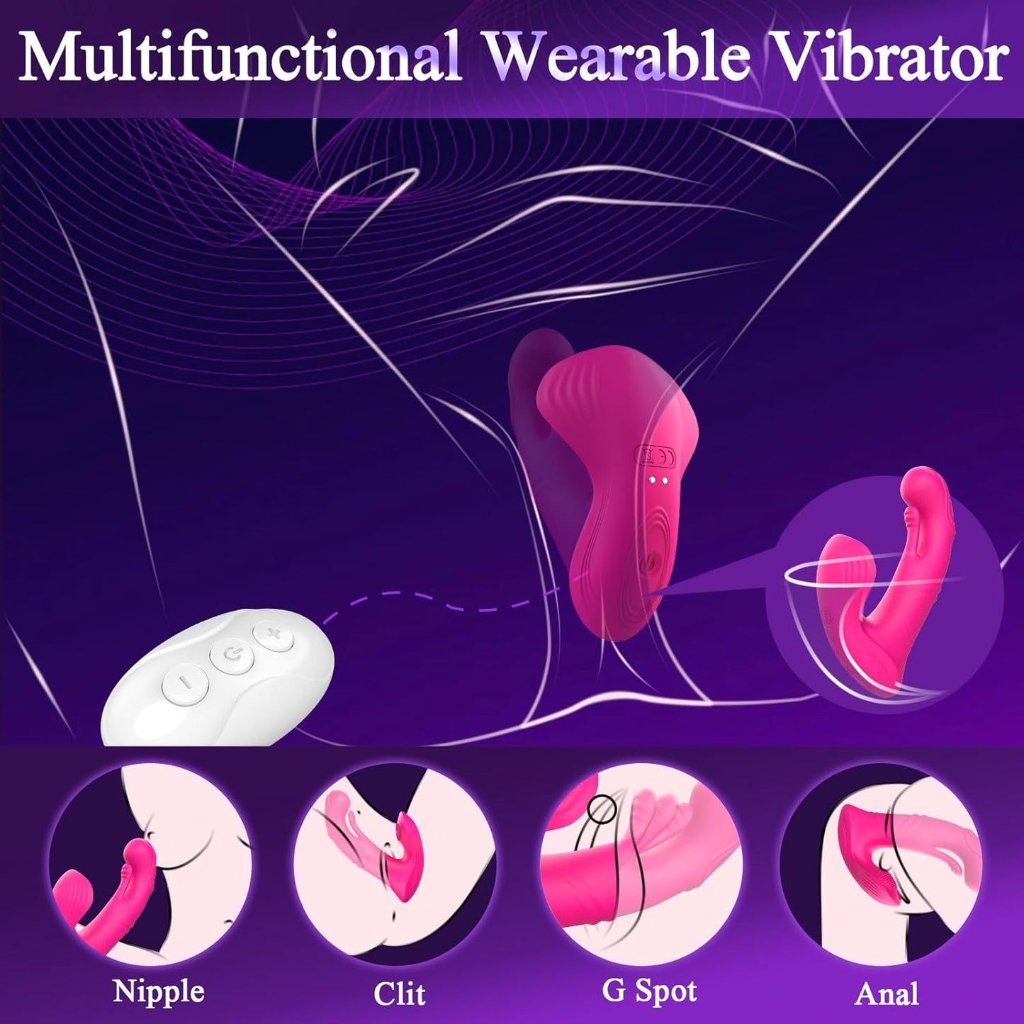 PulseButterfly App/Remote Control Wearable Couples Dildo Vibrator - Vixen | Nova Network
