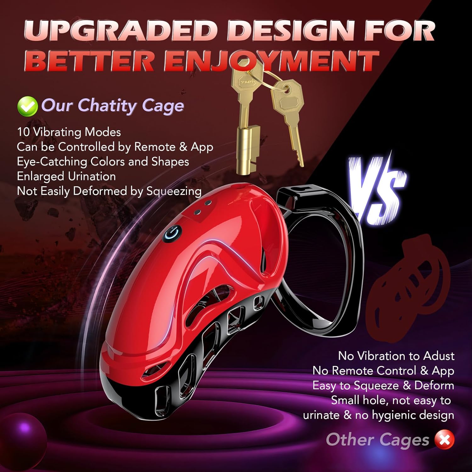 PulseCage Vibrating Male Chastity Cage - Vixen | Nova Network