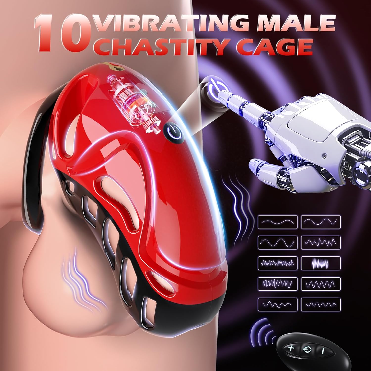 PulseCage Vibrating Male Chastity Cage - Vixen | Nova Network