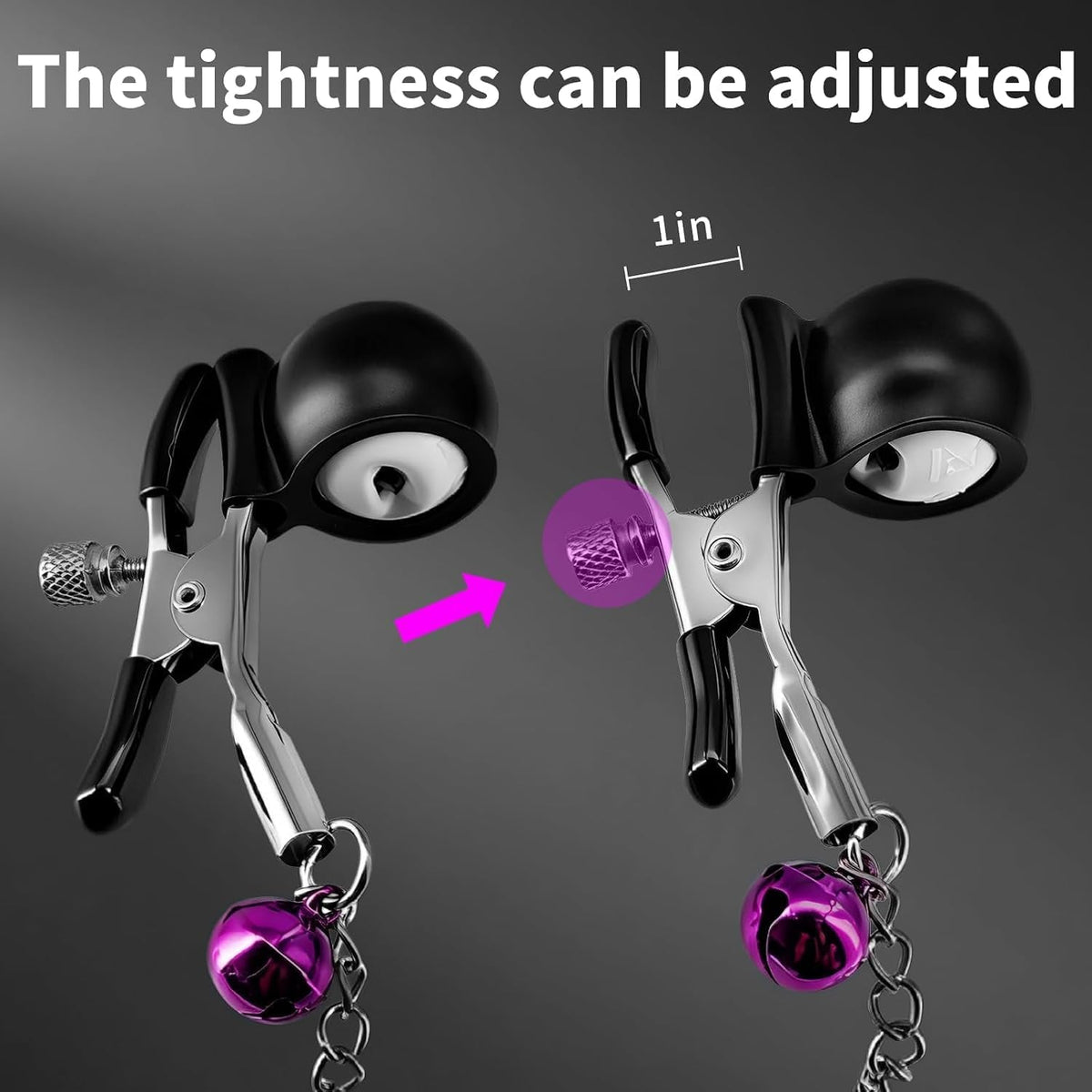 PulseChain Vibrating BDSM Nipple Clamps with Connecting Chain - Vixen Adult Playroom