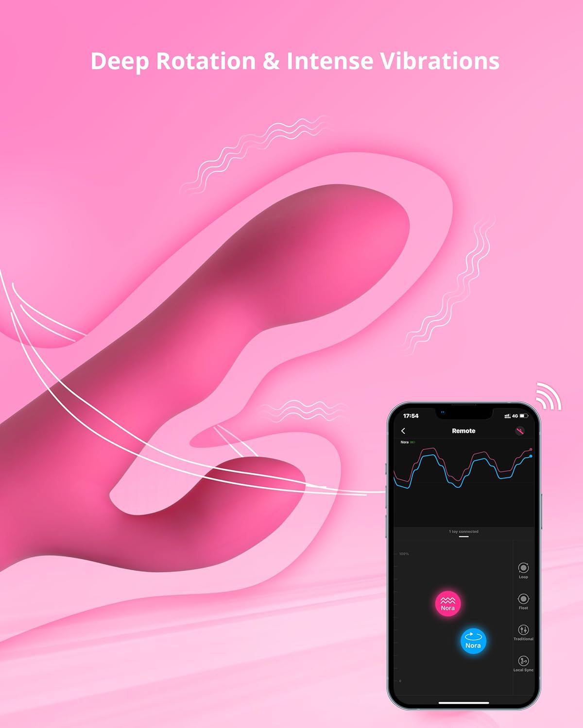 PulsePetal App - Controlled Rabbit Vibrator with Rotating Shaft - Vixen | Nova Network