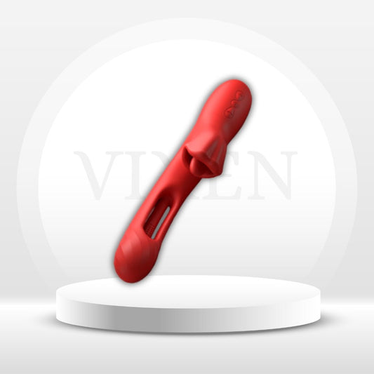 PulseRose 3 - in - 1 Rose Vibrator | Lick, Flap & Pulse - Vixen | Nova Network