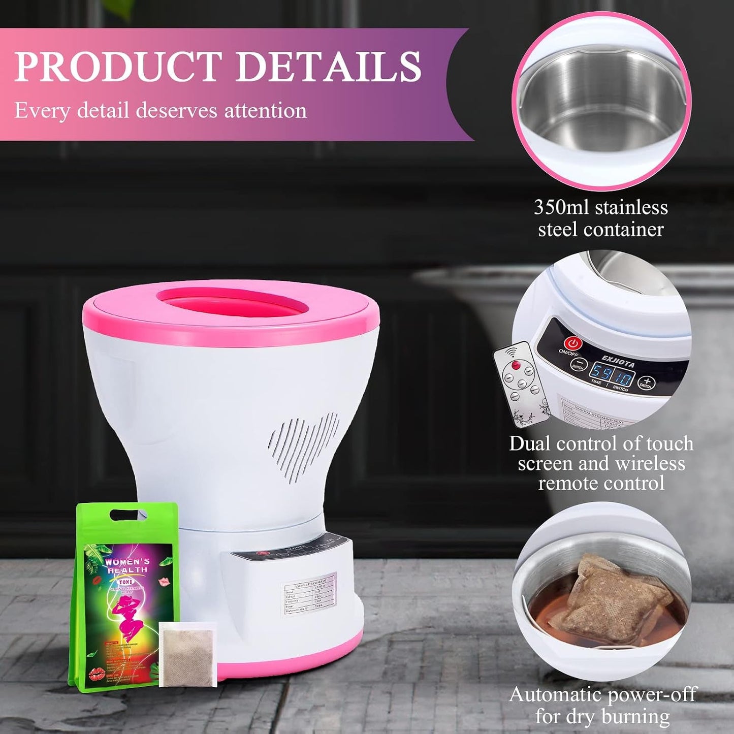 PureFresh Electric Vaginal Steam Seat with Remote & Touch Control - Vixen Adult Playroom