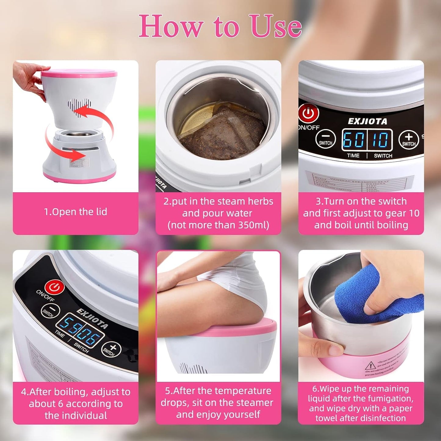 PureFresh Electric Vaginal Steam Seat with Remote & Touch Control - Vixen Adult Playroom
