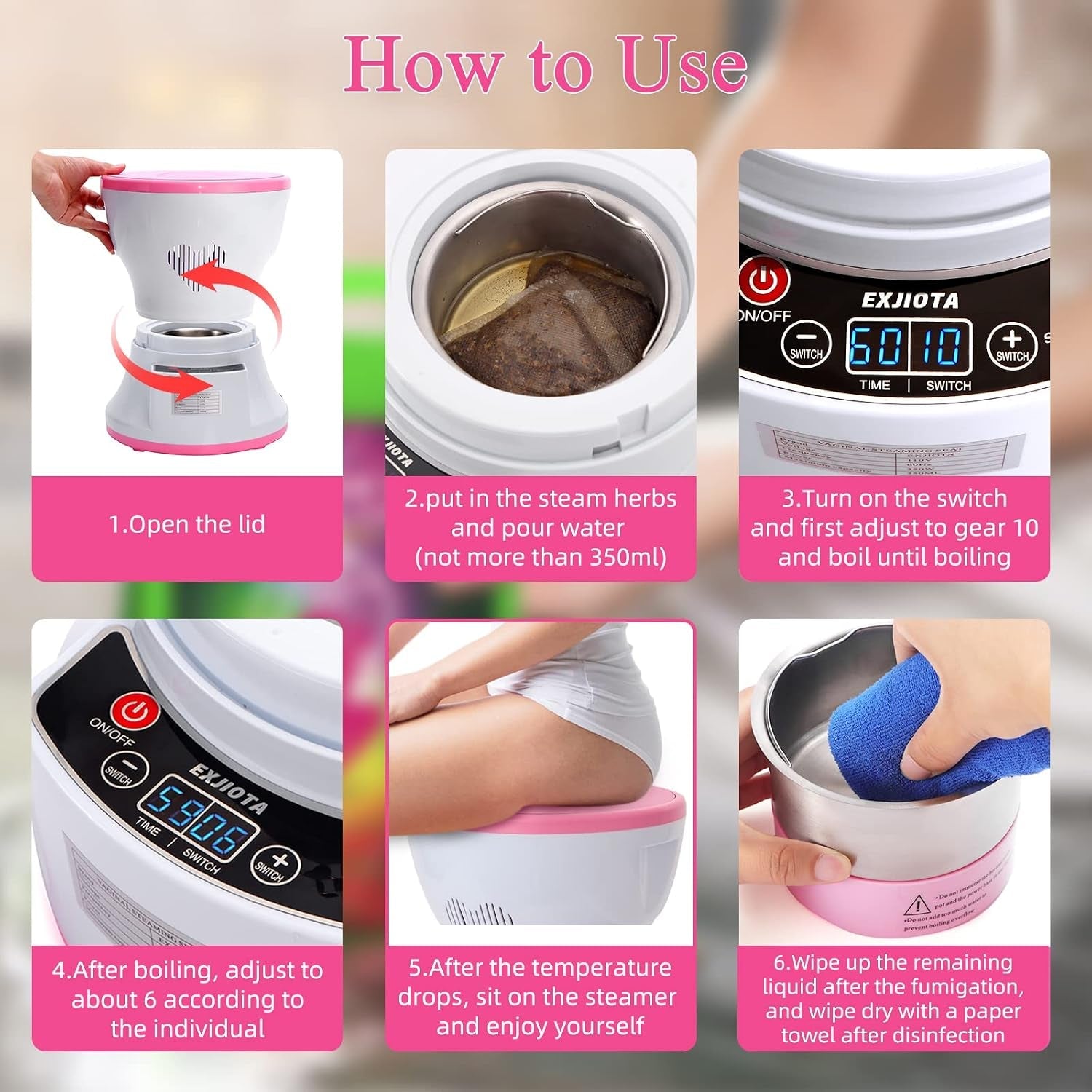 PureFresh Electric Vaginal Steam Seat with Remote & Touch Control - Vixen Adult Playroom