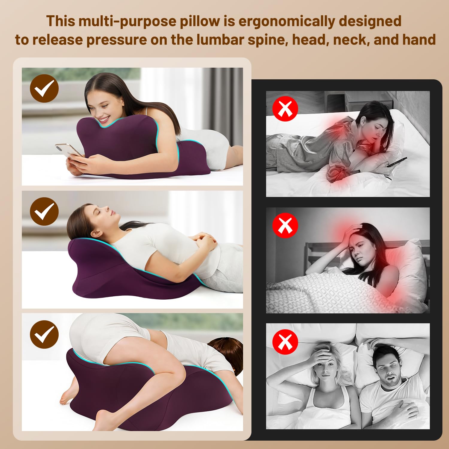 Purple Couples Intimacy Position Support Pillow - Vixen | Nova Network