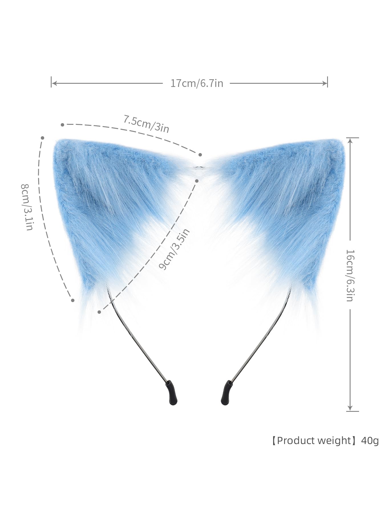 QinRuan Cat Ears and Wolf Fox Animal Tail Cosplay Costume Faux Fur Hair Clip Headdress Halloween Leather Neck Chocker Set - Vixen | Nova Network