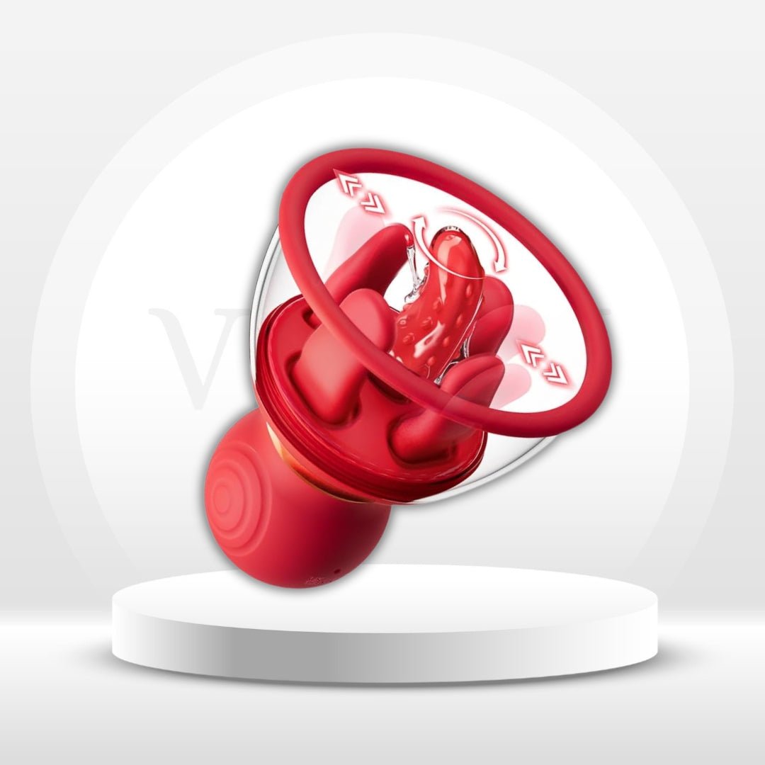 QuadBliss 4-in-1 Nipple Sucker Vibrator – Suck, Lick, Vibrate - Vixen Adult Playroom