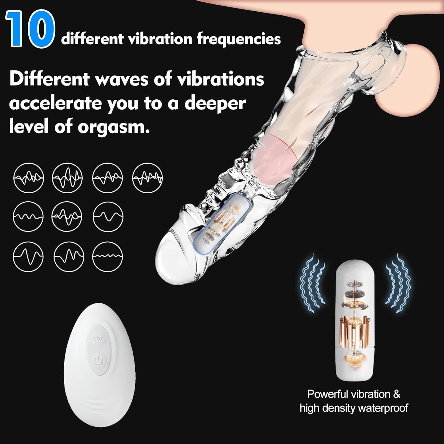 QuadPulse Transparent Vibrating Penis Sleeve - Vixen | Nova Network