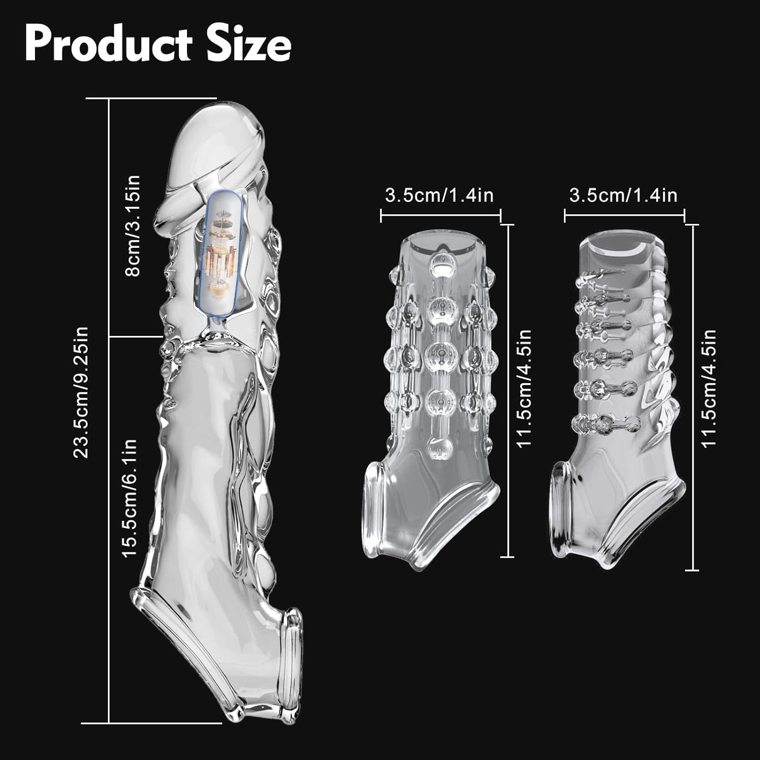 QuadPulse Transparent Vibrating Penis Sleeve - Vixen | Nova Network