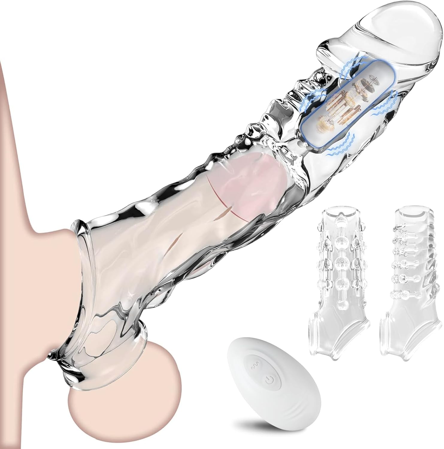QuadPulse Transparent Vibrating Penis Sleeve - Vixen | Nova Network