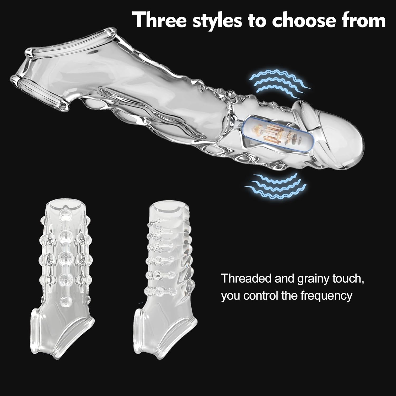 QuadPulse Transparent Vibrating Penis Sleeve - Vixen | Nova Network