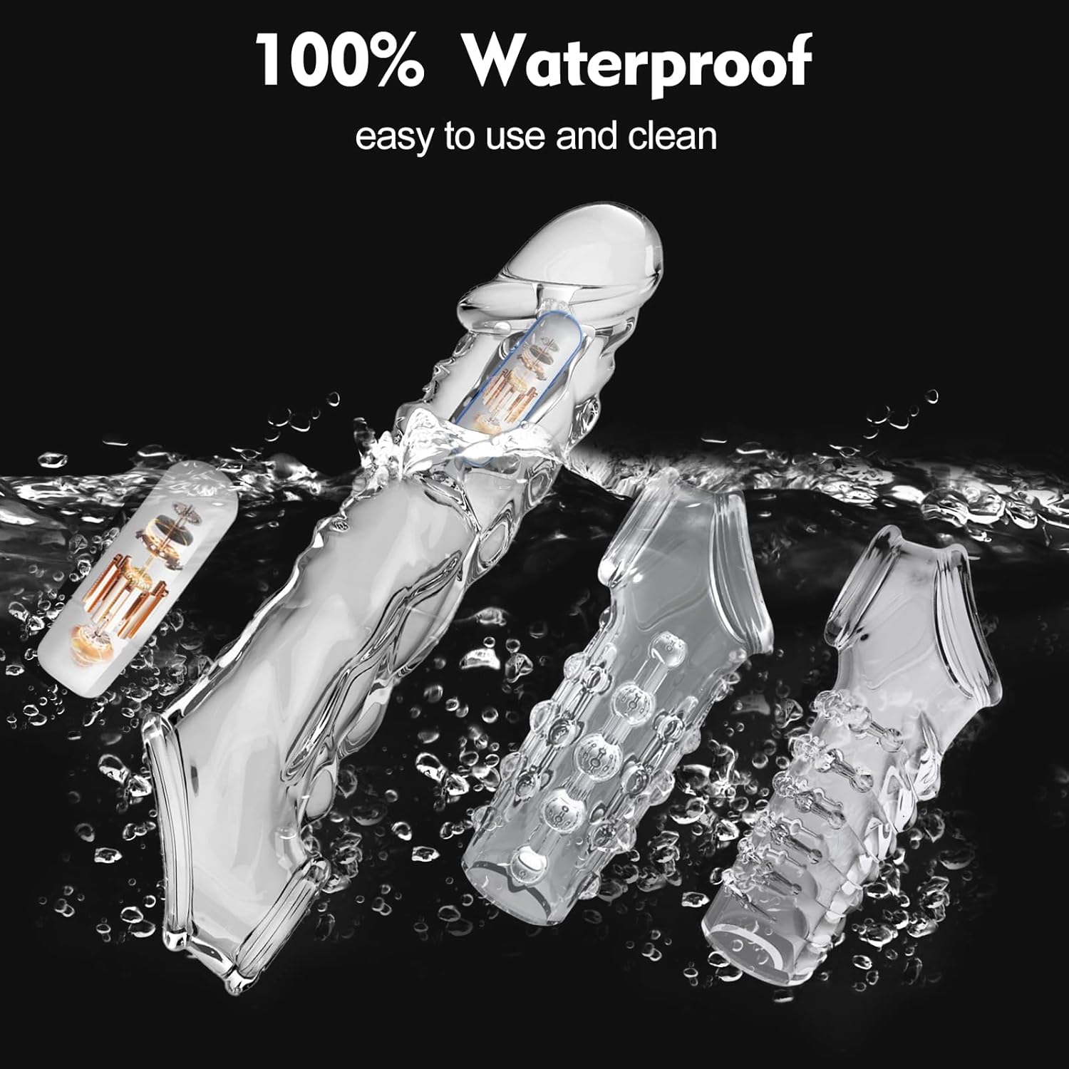 QuadPulse Transparent Vibrating Penis Sleeve - Vixen | Nova Network