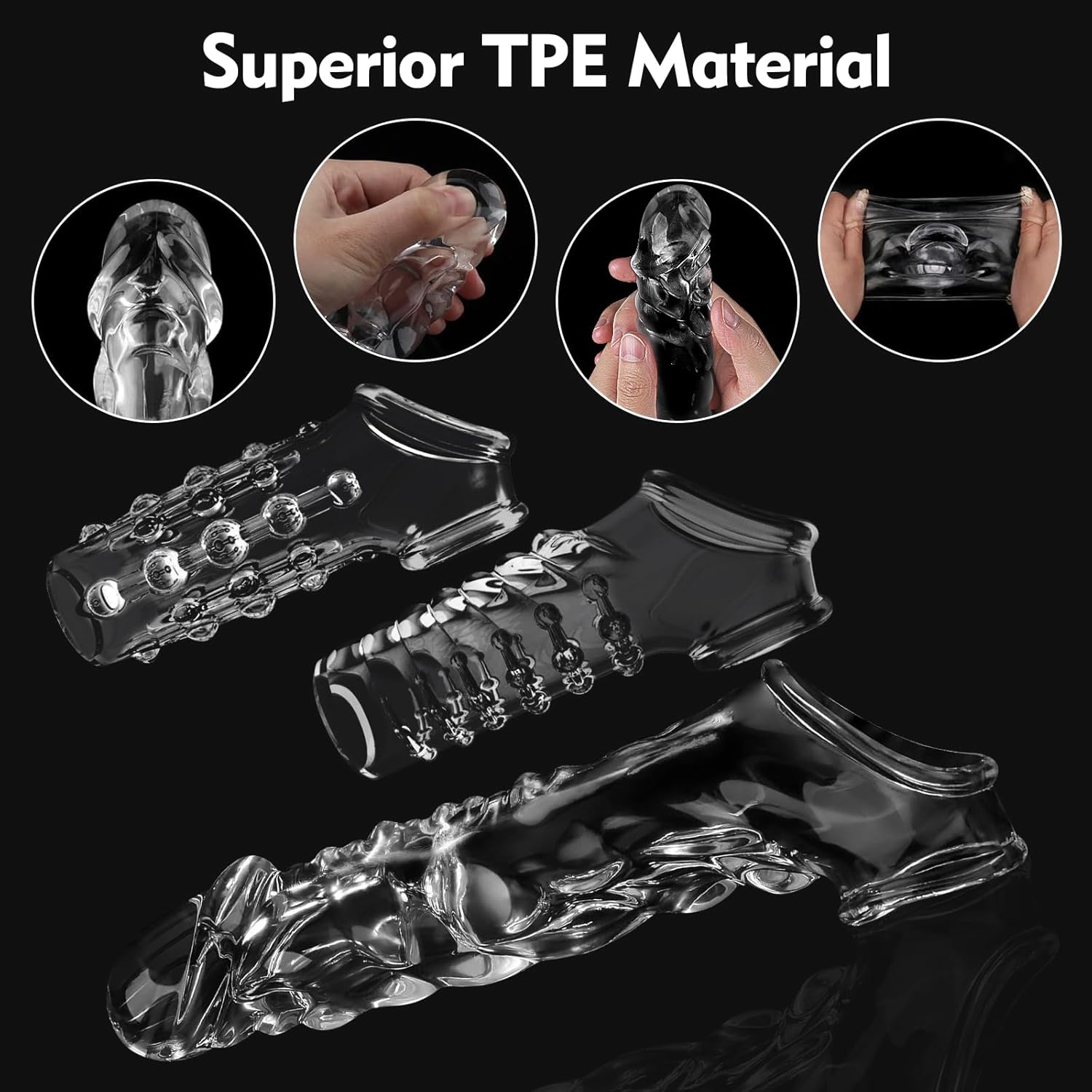 QuadPulse Transparent Vibrating Penis Sleeve - Vixen | Nova Network