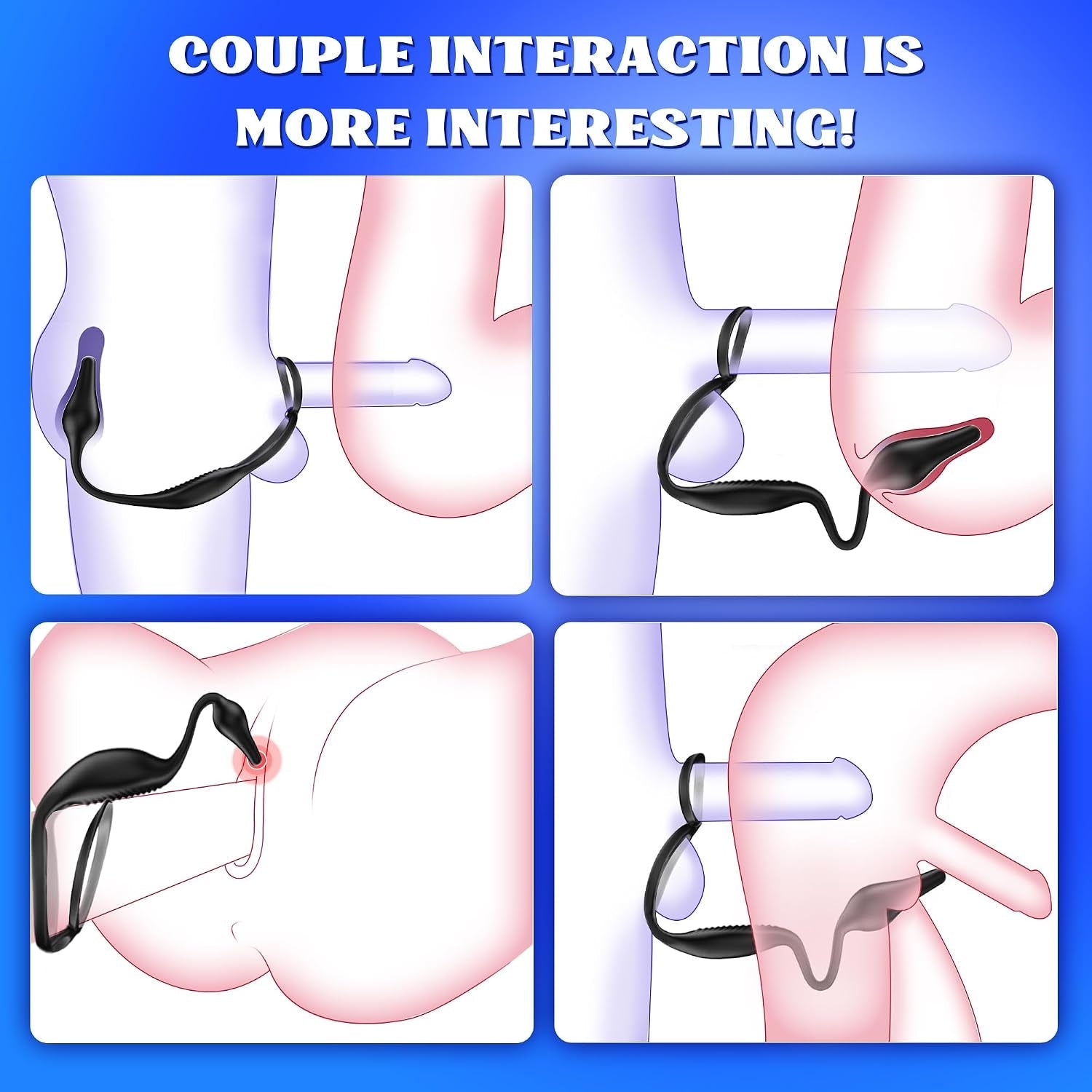 QuadRing 4-in-1 Prostate Massager Cock Ring - Vixen | Nova Network