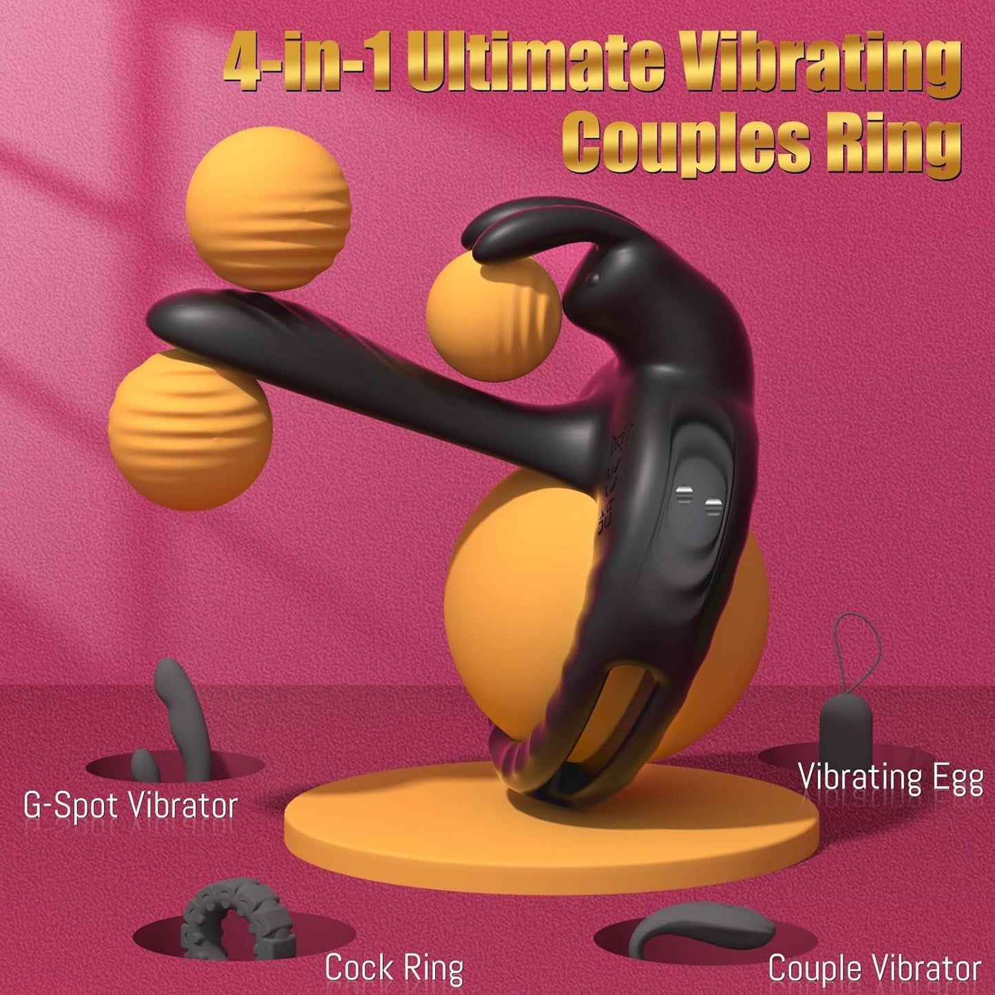 QuadRush 4 - in - 1 Vibrating Penis Ring - Vixen | Nova Network