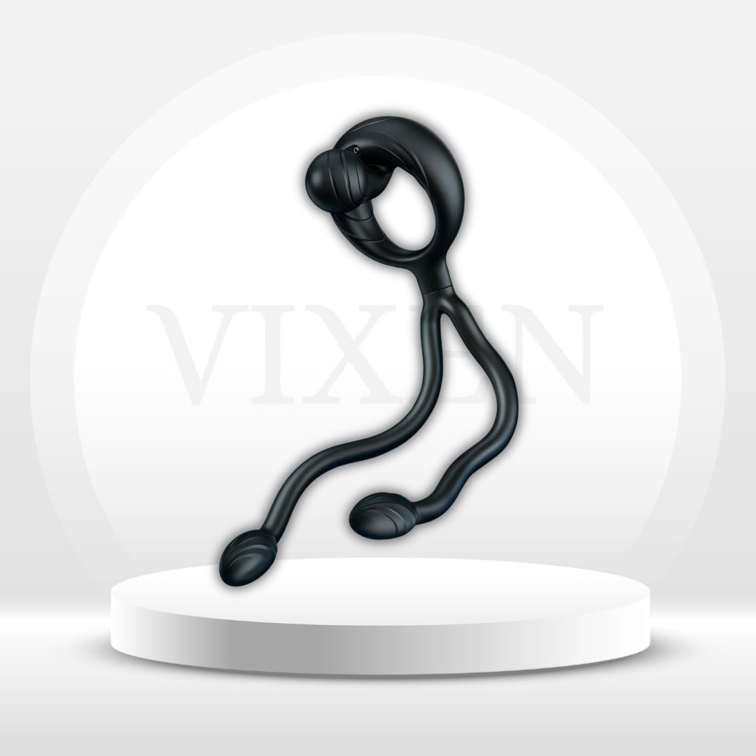 QuadZone Vibrating Cock Ring & Anal Plug – Dual Bullet, 10 Modes - Vixen Adult Playroom