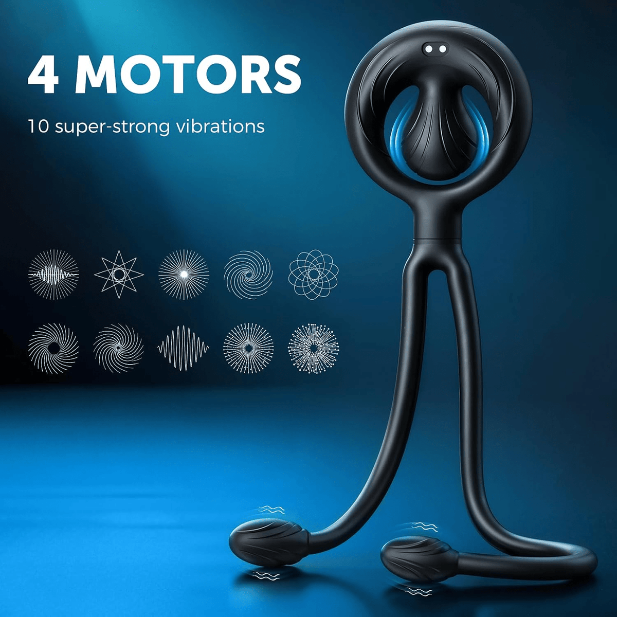 QuadZone Vibrating Cock Ring & Anal Plug – Dual Bullet, 10 Modes - Vixen Adult Playroom