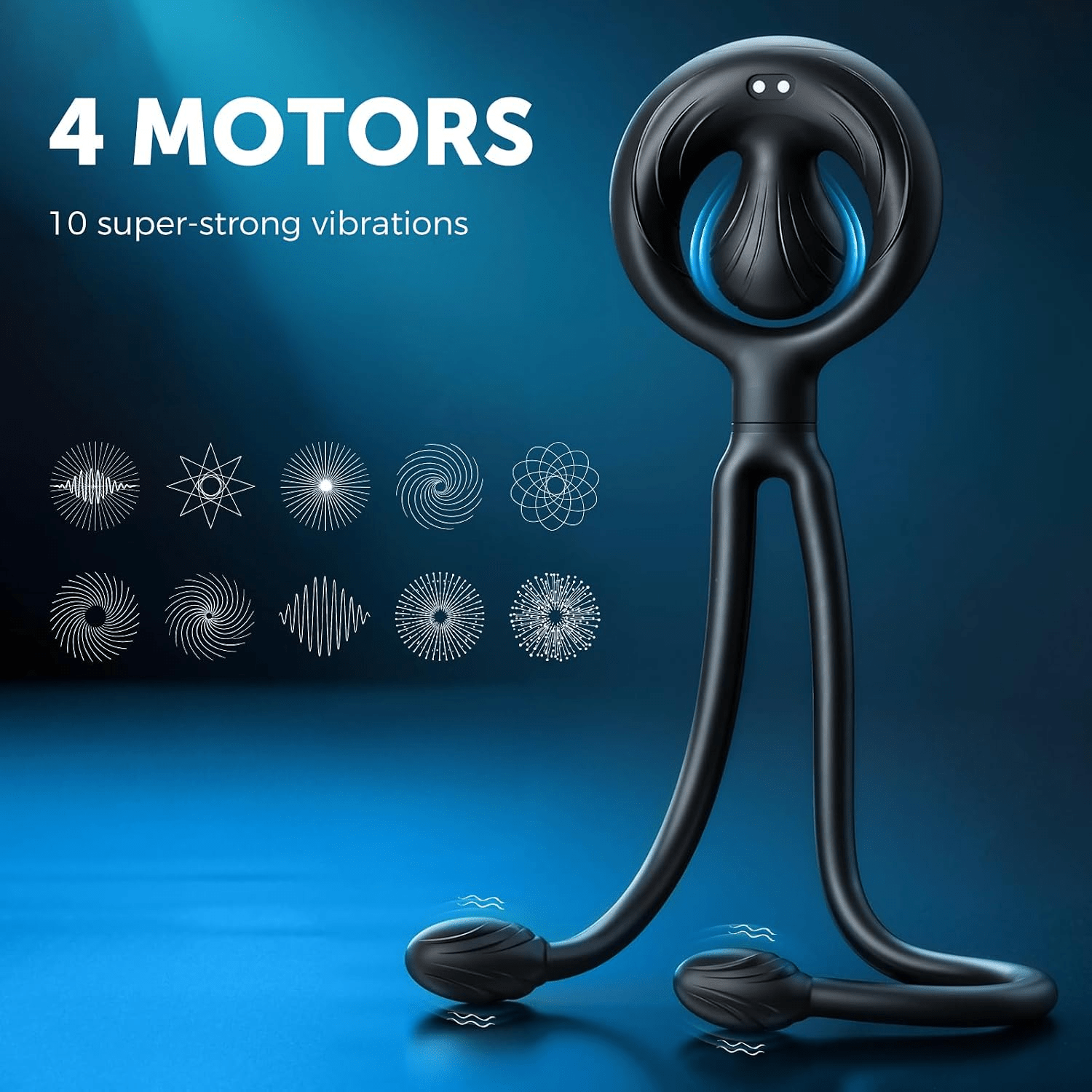 QuadZone Vibrating Cock Ring & Anal Plug – Dual Bullet, 10 Modes - Vixen Adult Playroom