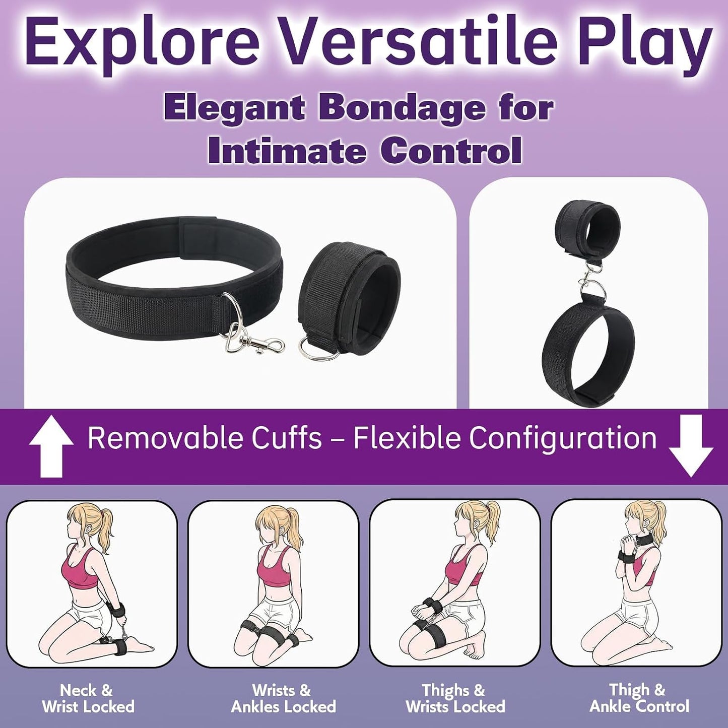 QuickTilt Inflatable Sex Cushion | Wrist & Thigh Cuffs - Vixen Adult Playroom