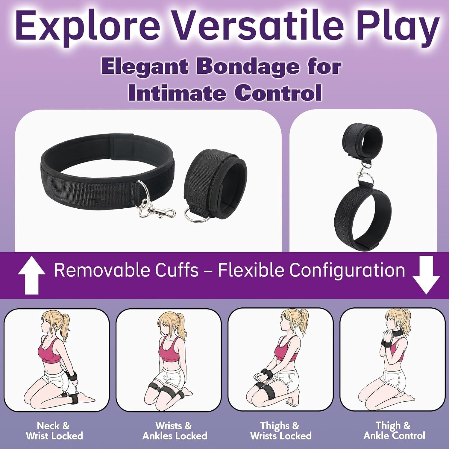 QuickTilt Inflatable Sex Cushion | Wrist & Thigh Cuffs - Vixen Adult Playroom