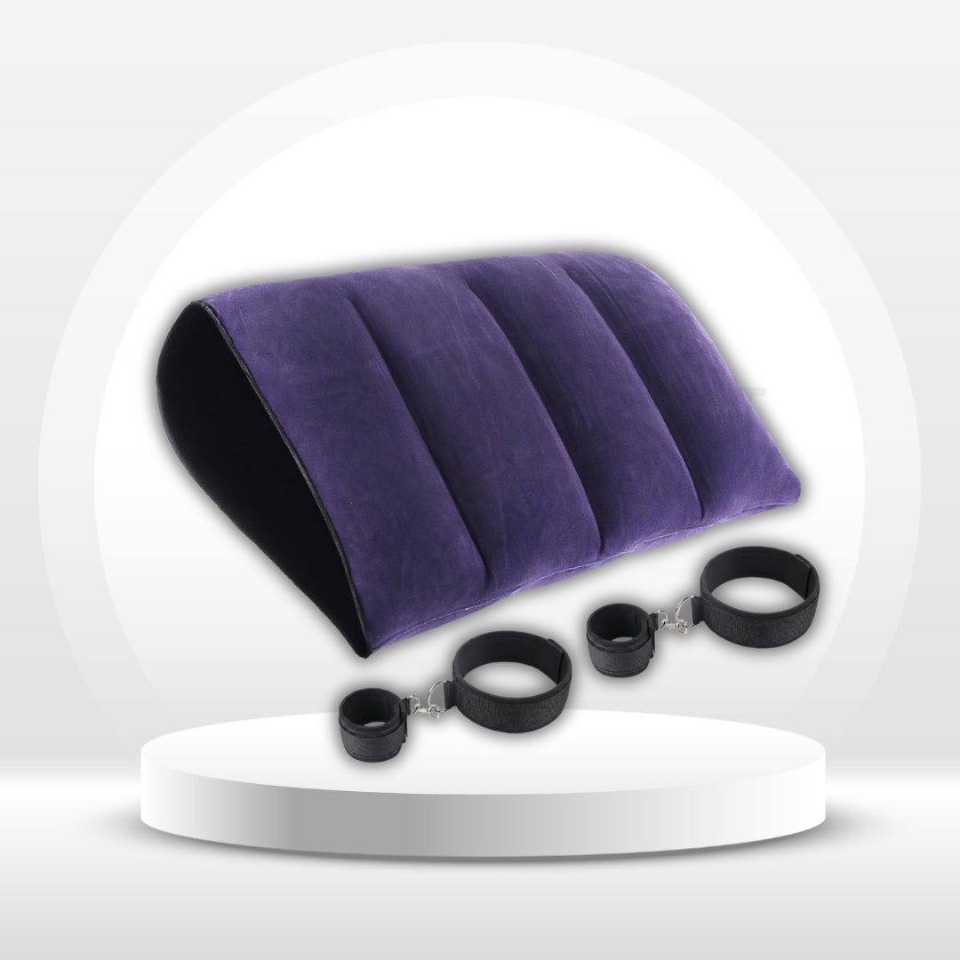 QuickTilt Inflatable Sex Cushion | Wrist & Thigh Cuffs - Vixen Adult Playroom