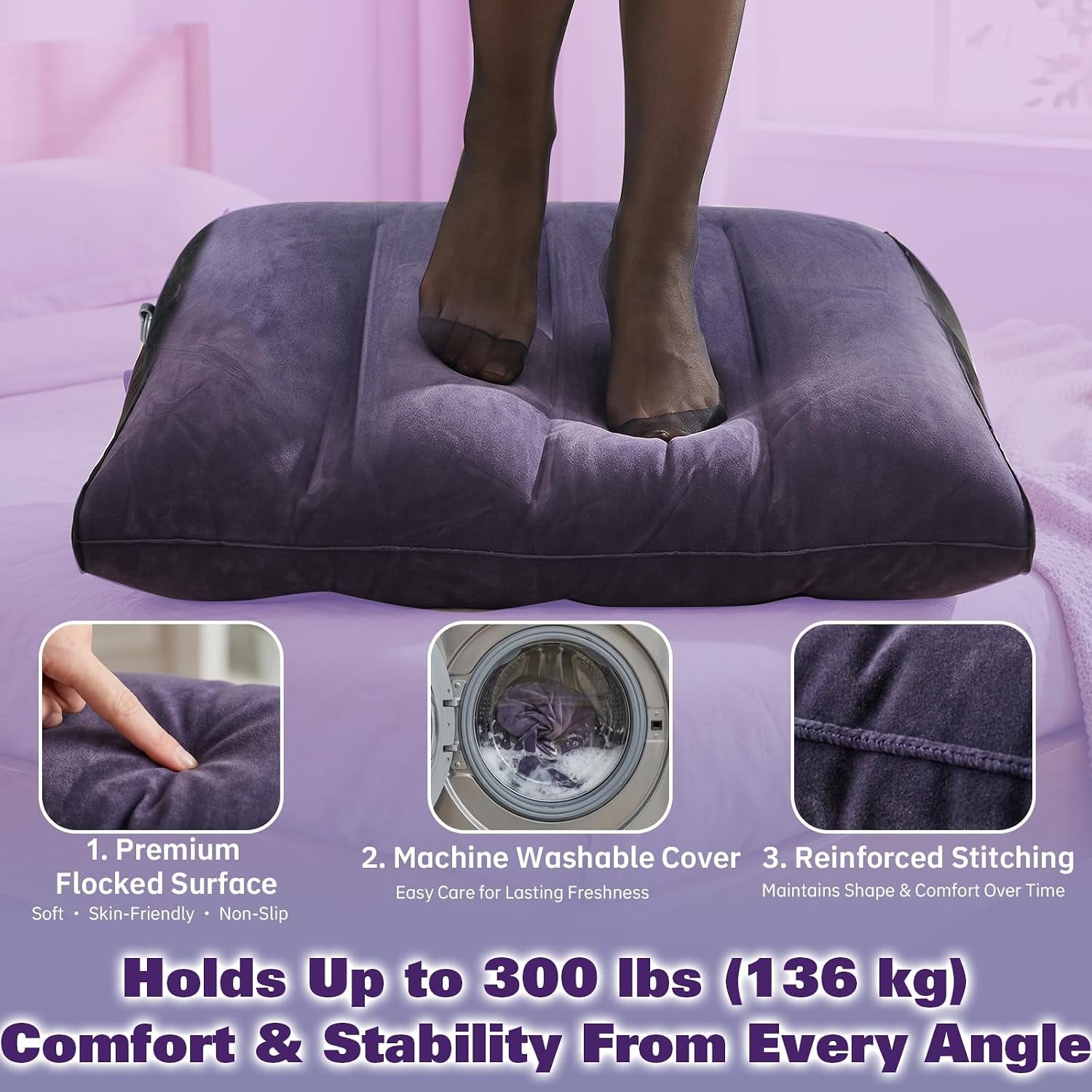 QuickTilt Inflatable Sex Cushion | Wrist & Thigh Cuffs - Vixen Adult Playroom