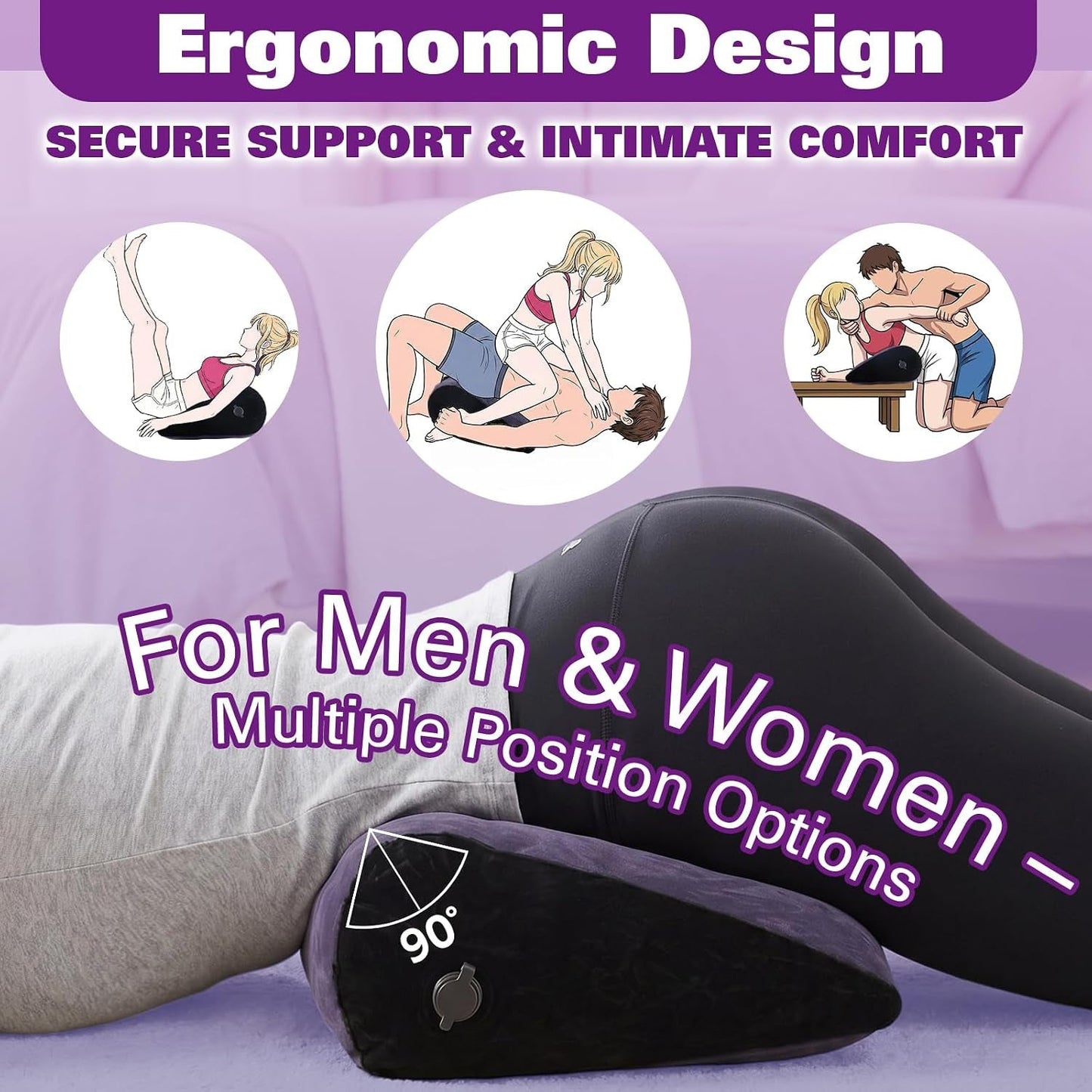 QuickTilt Inflatable Sex Cushion | Wrist & Thigh Cuffs - Vixen Adult Playroom