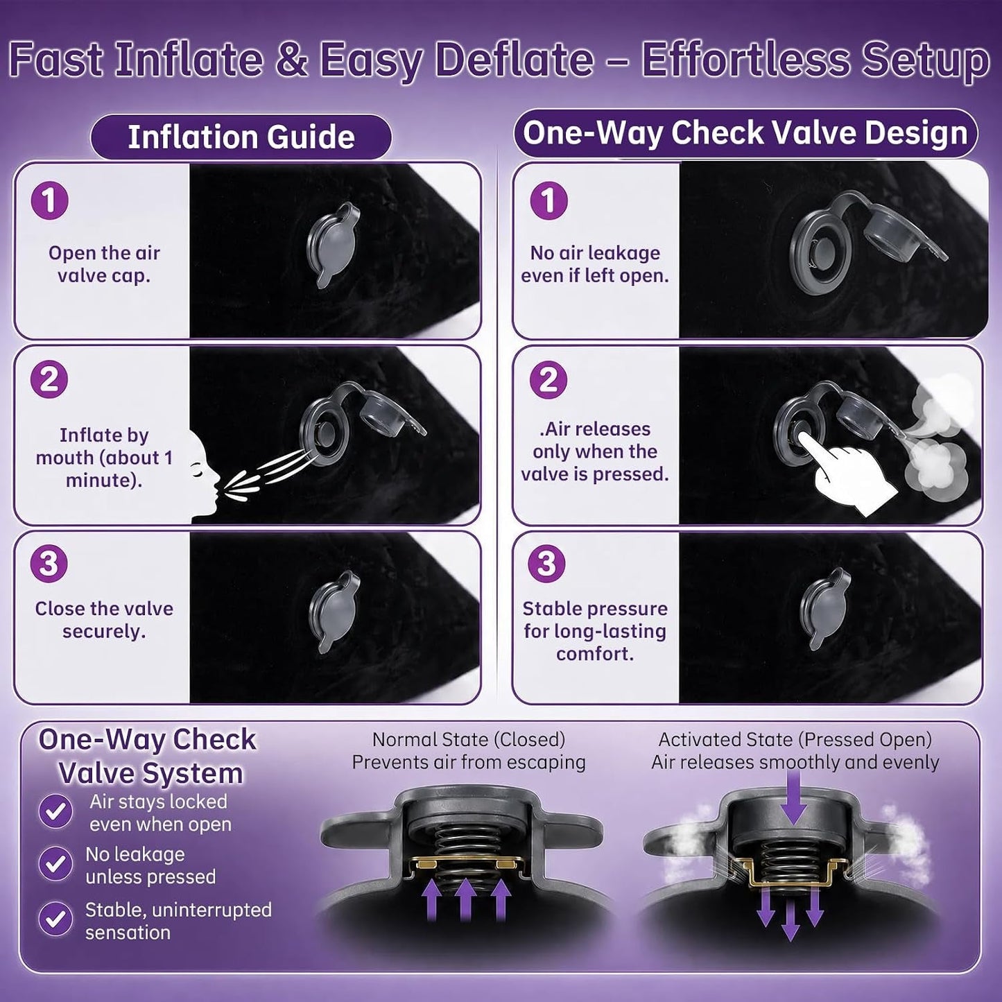 QuickTilt Inflatable Sex Cushion | Wrist & Thigh Cuffs - Vixen Adult Playroom