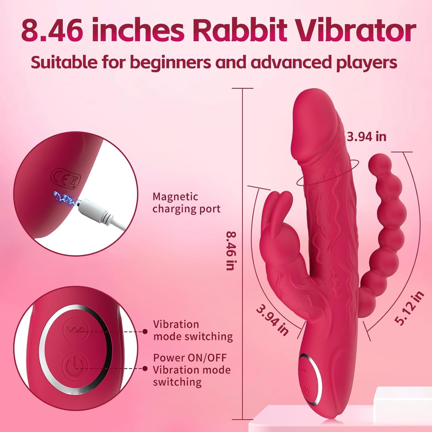 RabbitX 3 - in - 1 Rabbit Vibrator with Anal Beads - Vixen | Nova Network