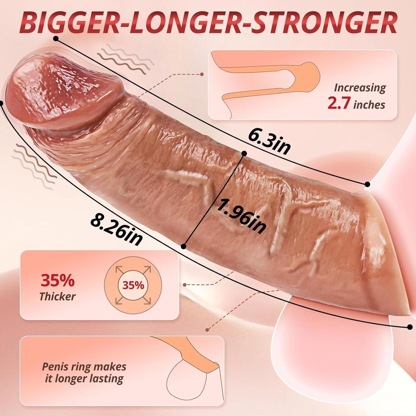RealFit Realistic Vibrating Penis Sleeve - Vixen | Nova Network