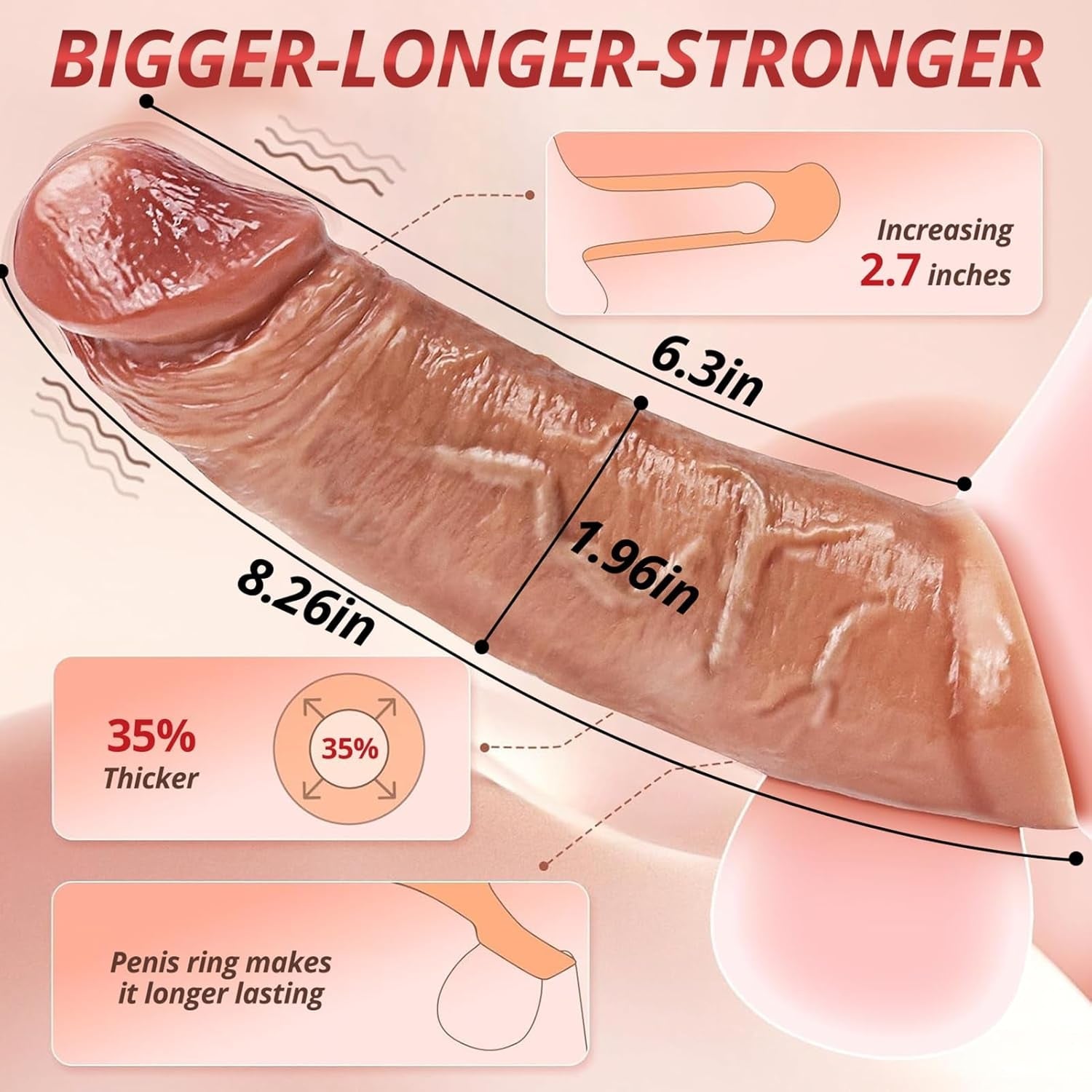 RealFit Realistic Vibrating Penis Sleeve - Vixen | Nova Network
