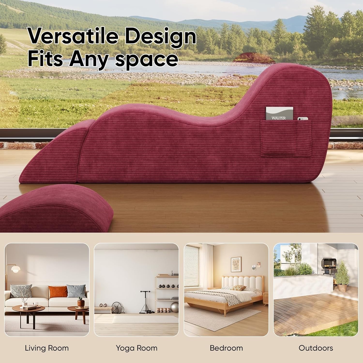 RedRoom Wine Red Sex Chaise Lounge - Vixen | Nova Network