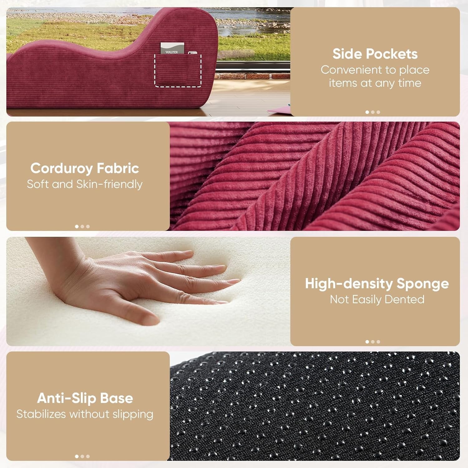 RedRoom Wine Red Sex Chaise Lounge - Vixen | Nova Network