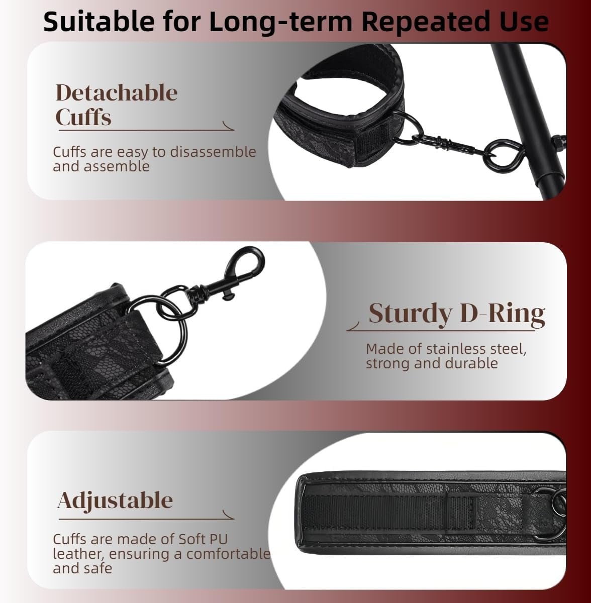 ReignSpread BDSM Spreader Bar Bondage Restraint Kit - Vixen Adult Playroom