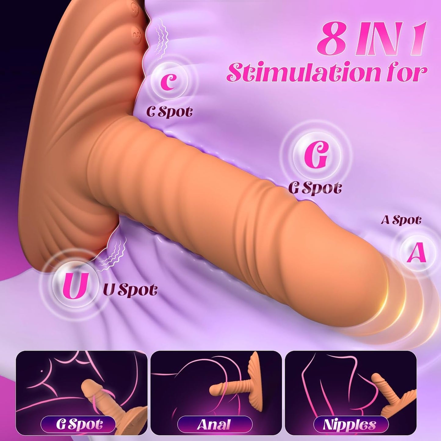 RideEcho 8-in-1 AI Sync Thrusting Riding Dildo - Vixen | Nova Network