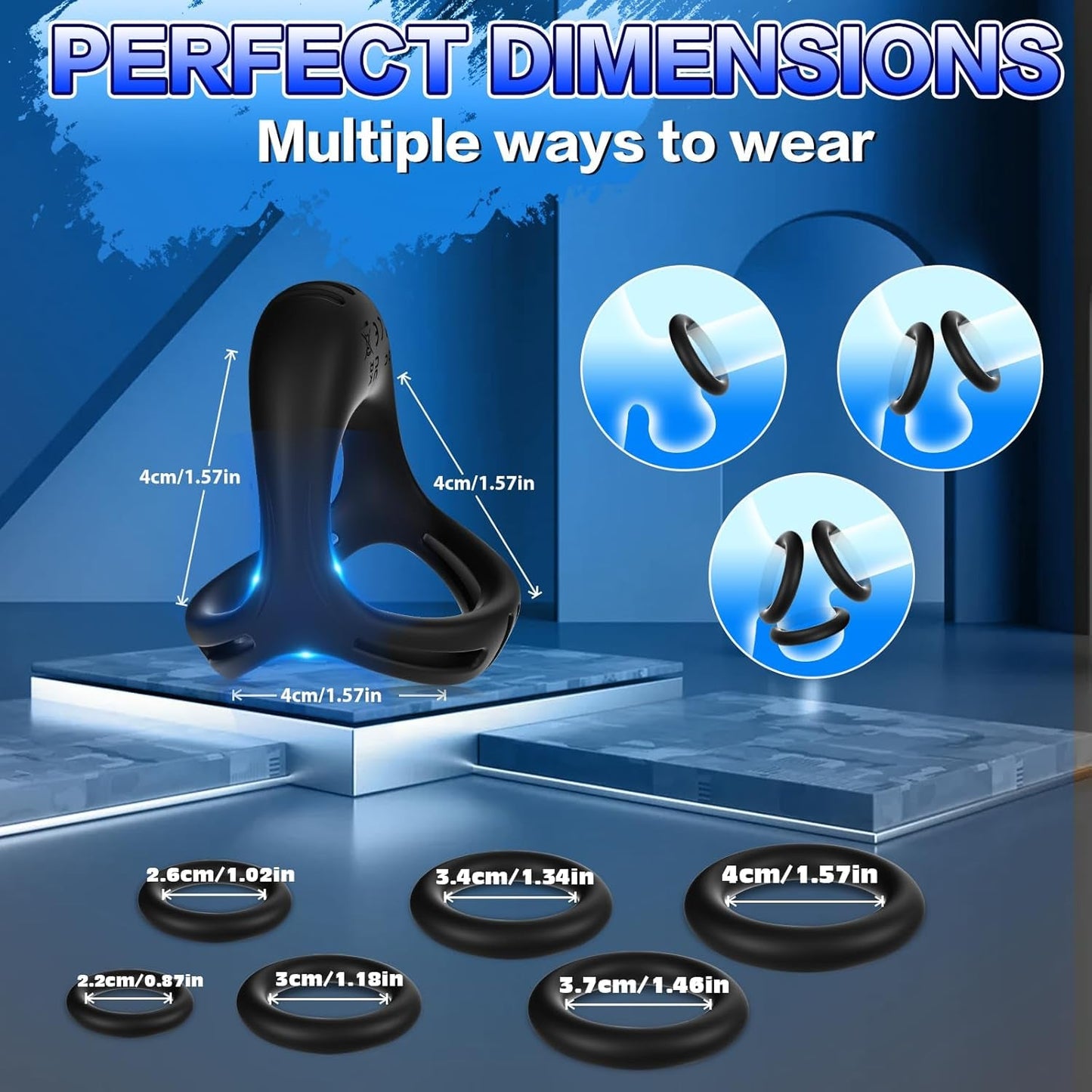 RingRush Vibrating Cock Ring Set with 6 Rings - Vixen | Nova Network