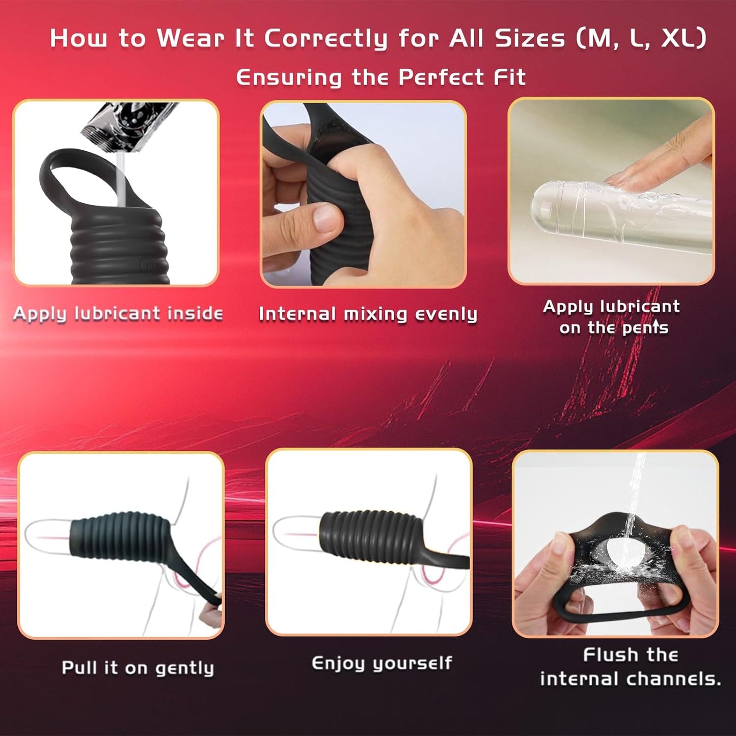RippleGrip Wave Stimulation Penis Sleeve - Vixen | Nova Network
