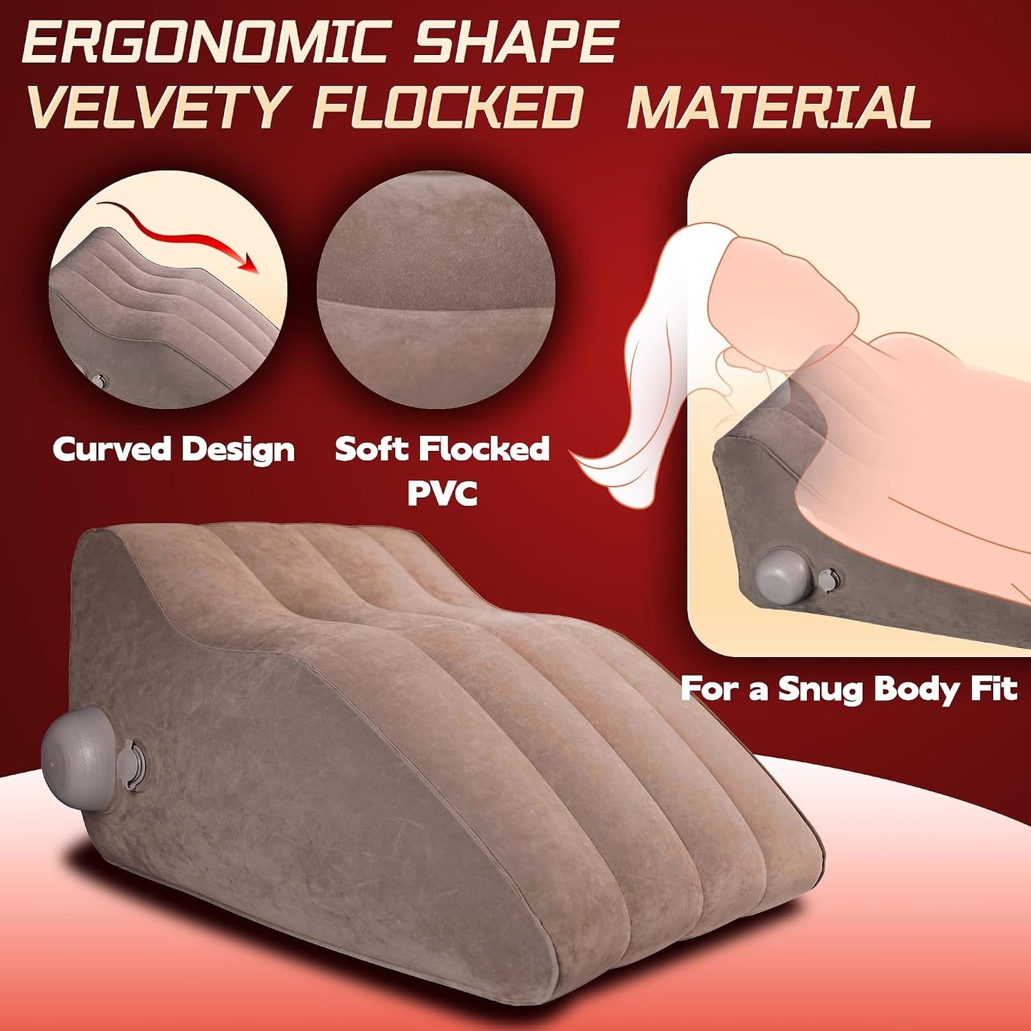 RisePosition Inflatable Sex Position Pillow – Couples Support Cushion - Vixen Adult Playroom