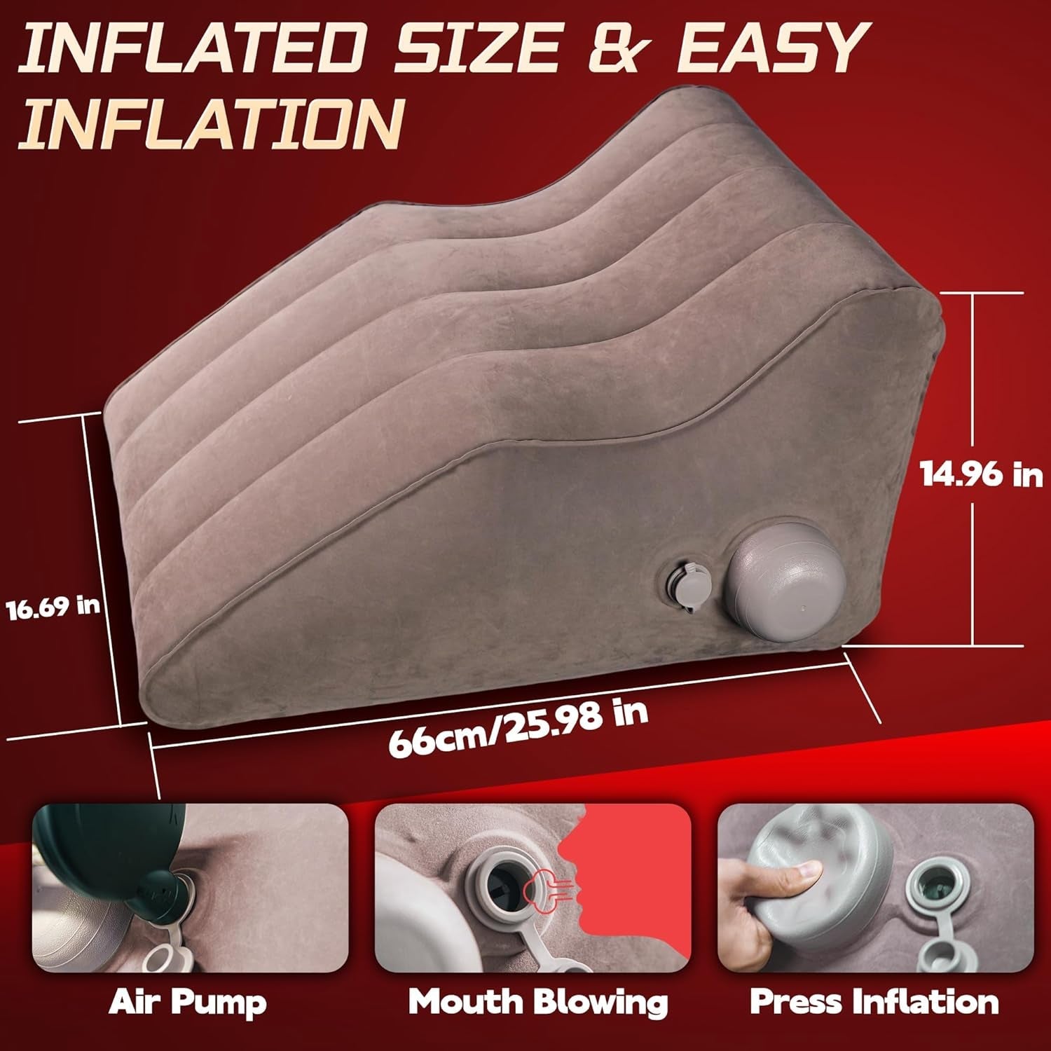 RisePosition Inflatable Sex Position Pillow – Couples Support Cushion - Vixen Adult Playroom