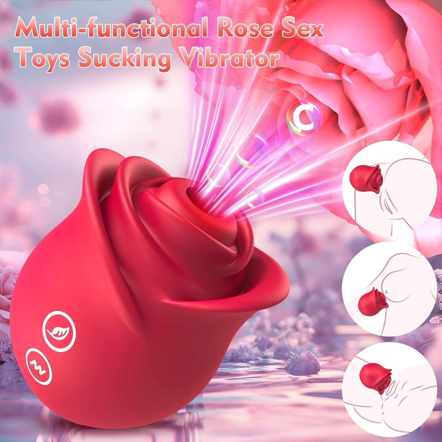 Rose Sex Toy Sucking Vibrator - Rose Adult Toys Clit Sucker Women Sex Toy APP Control Vibrator with 10 Sucting Modes for Clitoral Nipple G Spot Oral Sex Stimulation, Female Sex Toys Women Couples - Vixen | Nova Network