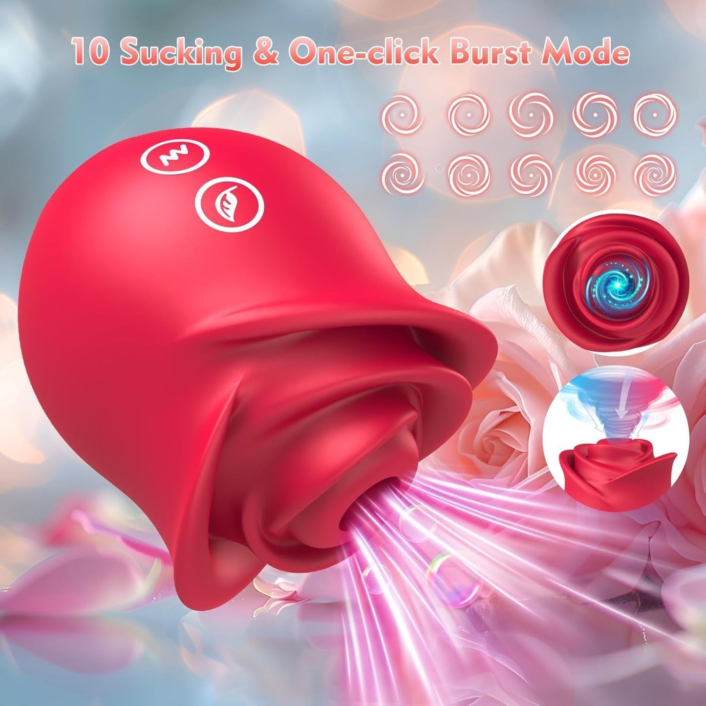 Rose Sex Toy Sucking Vibrator - Rose Adult Toys Clit Sucker Women Sex Toy APP Control Vibrator with 10 Sucting Modes for Clitoral Nipple G Spot Oral Sex Stimulation, Female Sex Toys Women Couples - Vixen | Nova Network