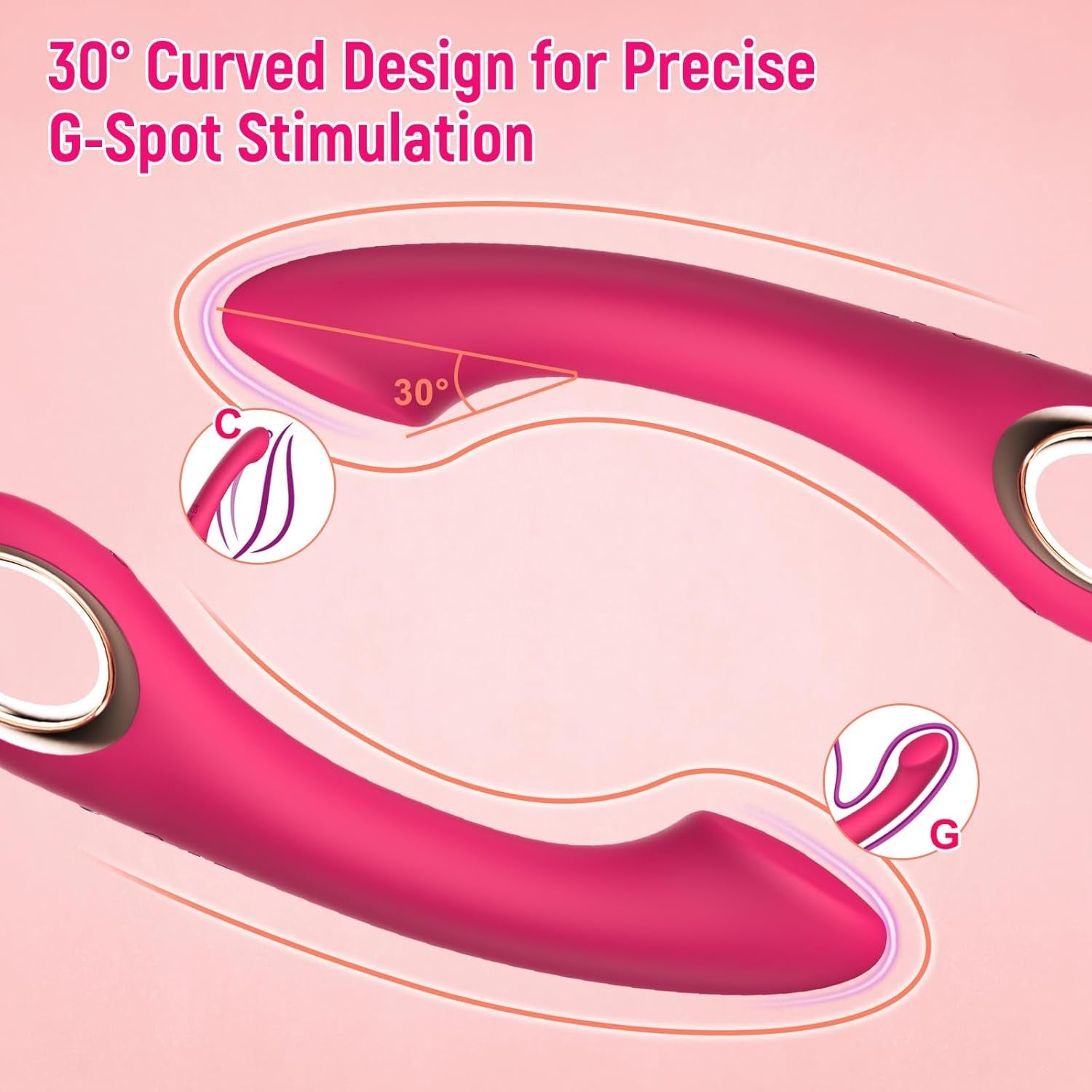 RoseArc Curved G - Spot Vibrator Wand - Vixen | Nova Network