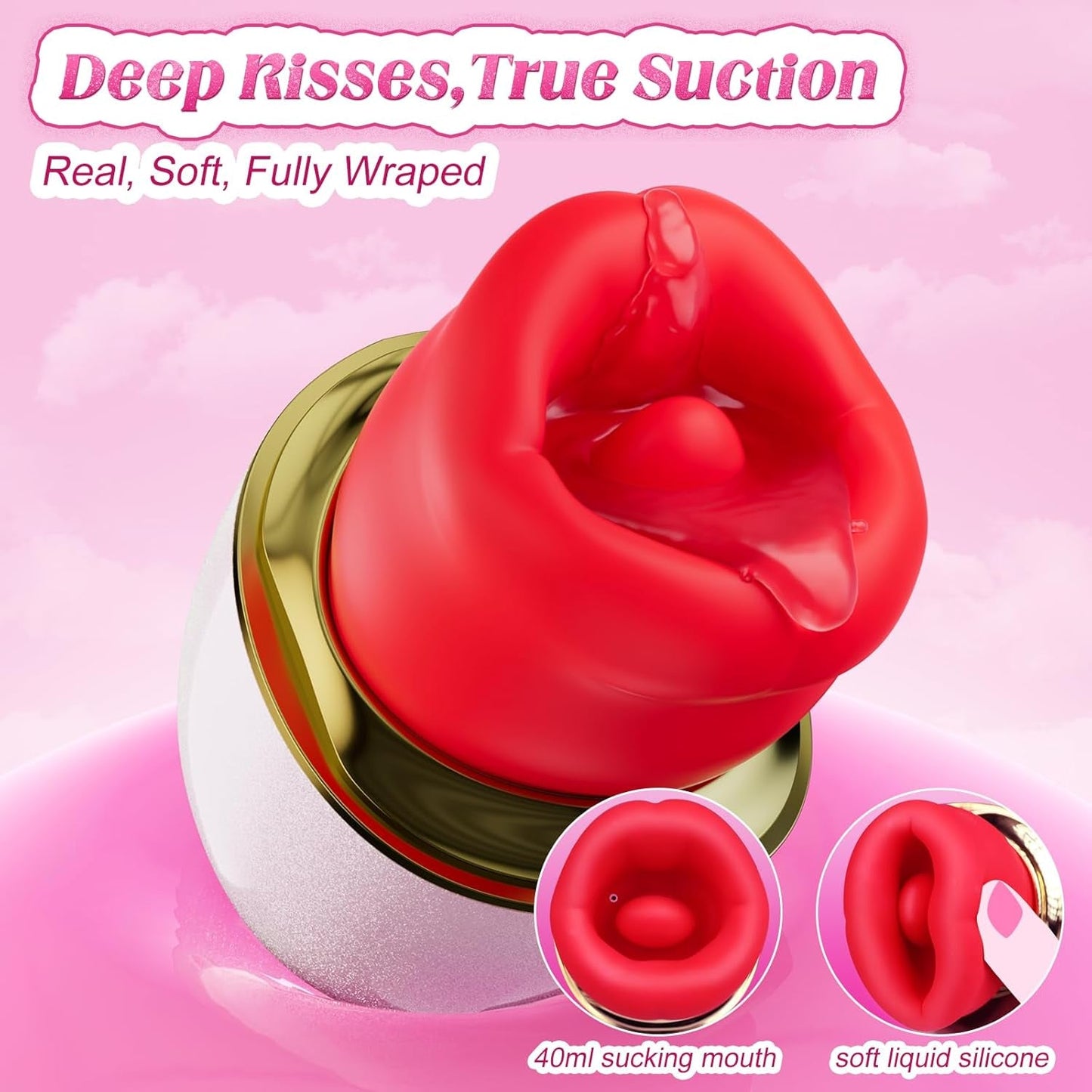 RoseAura 3 - in - 1 Rose Suction Tongue Vibrator - Vixen | Nova Network