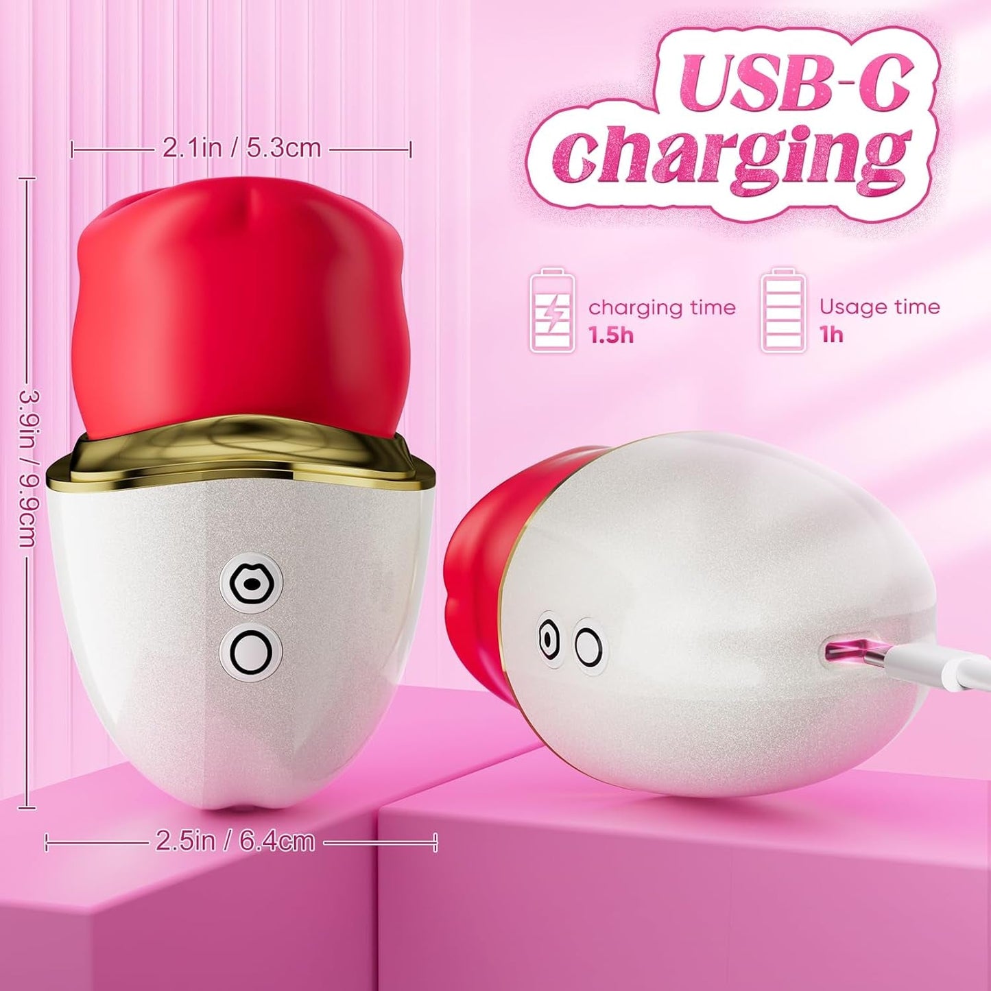 RoseAura 3 - in - 1 Rose Suction Tongue Vibrator - Vixen | Nova Network