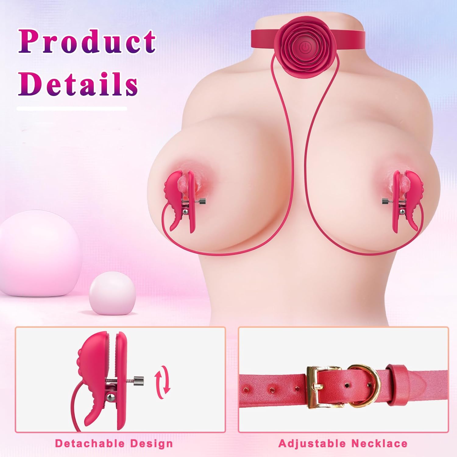 RoseBond Nipple Vibrator & BDSM Choker - Vixen | Nova Network