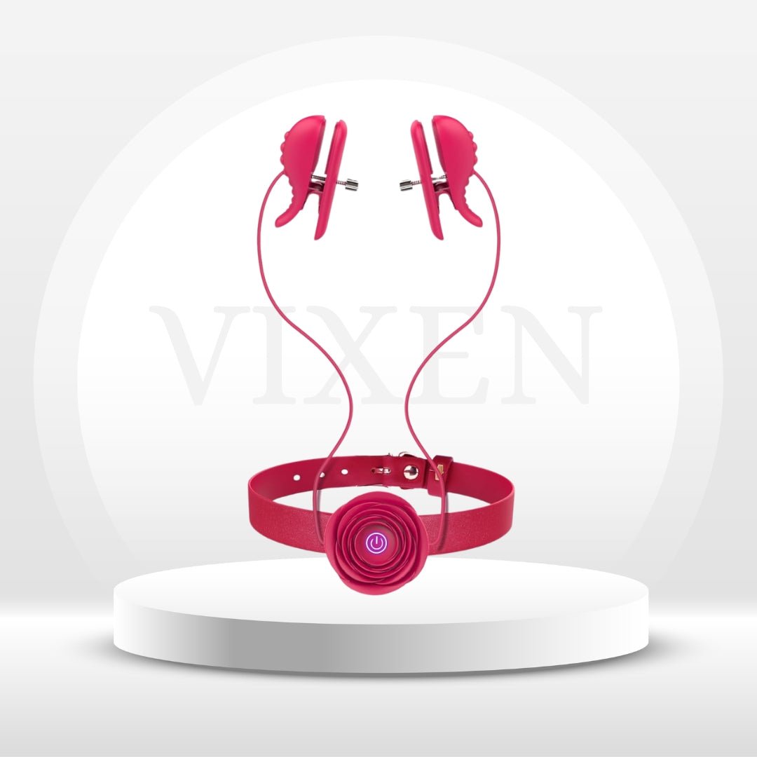 RoseBond Nipple Vibrator & BDSM Choker - Vixen | Nova Network